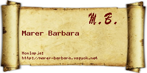 Marer Barbara névjegykártya