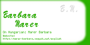 barbara marer business card